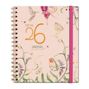 AGENDA ANUAL ESPIRAL A5 D/P FLORAL 2026