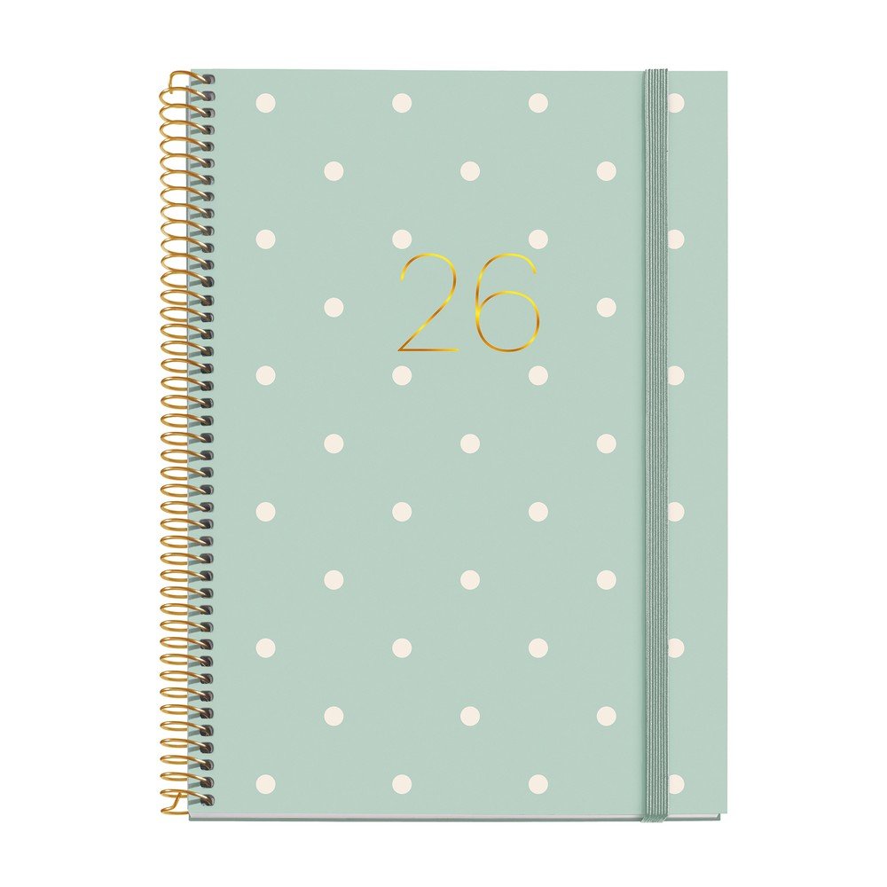 AGENDA ANUAL 2026 ESPIRAL PLUS D/P POLKA DOTS