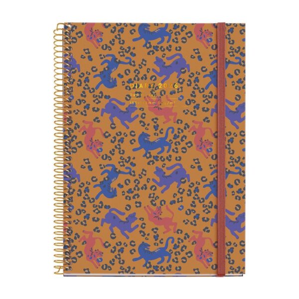 AGENDA ANUAL 2026 ESPIRAL PLUS D/P LEOPARD