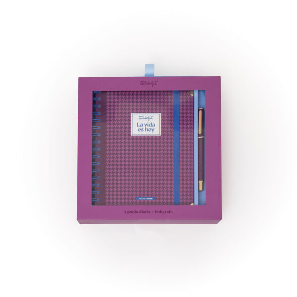 SET DE AGENDA OFFICE 2026 DIARIA + BOLIGRAFO LA VIDA ES HOY