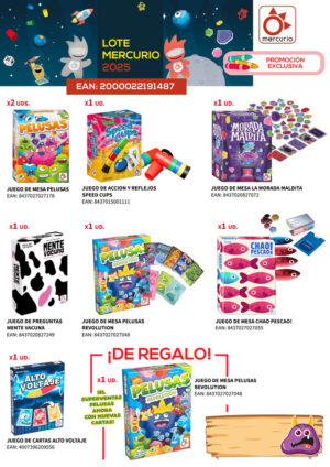 LOTE JUEGOS MERCURIO 2025 REGALO PELUSAS REVOLUTION